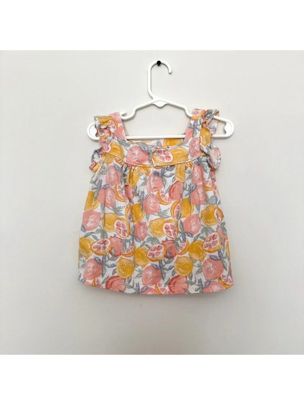 Carter's Yellow Fruit-Print Baby Girls Tank Top 24M